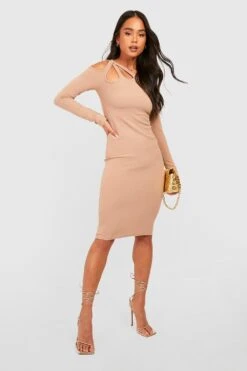 Vestito Midi Petite Con Cut-out E Dettagli Attorcigliati