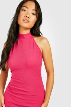 Vestito Midi Petite A Collo Alto Aperto Sul Retro Con Spacco -Negozio al dettaglio Vestiti gzz36999 hot20pink xl 2