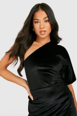 Vestito Midi Petite Asimmetrico In Velluto 7 Vestito Midi Petite Asimmetrico In Velluto -Negozio al dettaglio Vestiti gzz37015 black xl 3