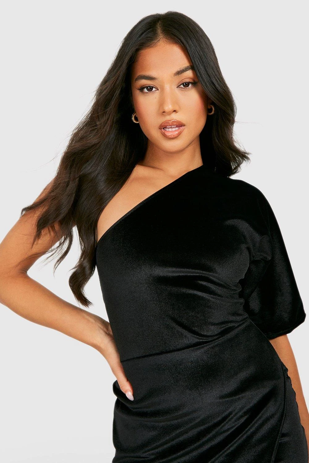 Vestito Midi Petite Asimmetrico In Velluto 4 Vestito Midi Petite Asimmetrico In Velluto - immagine 4