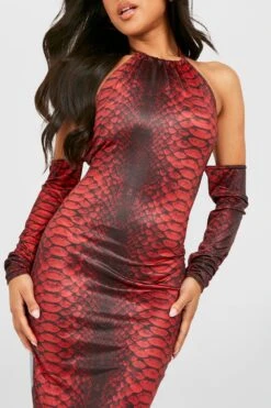 Vestito Midi Petite Con Stampa Effetto Pelle Di Serpente E Spalle Scoperte 7 Vestito Midi Petite Con Stampa Effetto Pelle Di Serpente E Spalle Scoperte -Negozio al dettaglio Vestiti gzz37026 orange xl 3