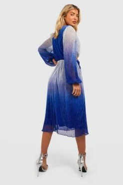 Vestito Midi Metallizzato Con Scollo Profondo E Cut-out -Negozio al dettaglio Vestiti gzz37149 bright20blue xl 1