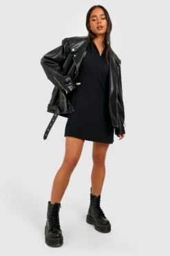 Vestito A Trapezio Petite In Maglia In Mélange Con Colletto