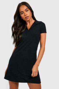 Vestito A Trapezio Petite In Maglia In Mélange Con Colletto -Negozio al dettaglio Vestiti gzz37255 black xl 2