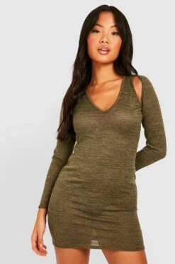 Vestito Petite In Maglia In Mélange Con Cut-out