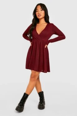 Vestito Scaldacuore Skater Petite In Maglia In Mélange -Negozio al dettaglio Vestiti gzz37257 red xl 2