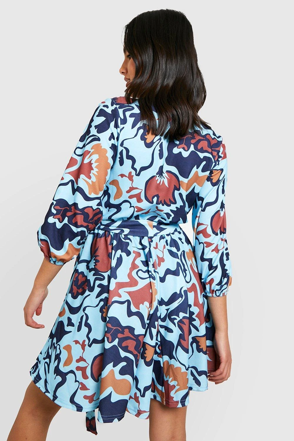 Vestito Skater In Crêpe Di Scuba Con Stampa E Cintura 2 Vestito Skater In Crêpe Di Scuba Con Stampa E Cintura - immagine 2