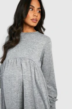 Vestito Grembiule Premaman In Maglia In Mélange -Negozio al dettaglio Vestiti gzz37410 grey xl 3