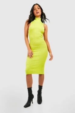 Vestito Midi A Collo Alto Petite In Maglia A Coste -Negozio al dettaglio Vestiti gzz37454 lime xl 2