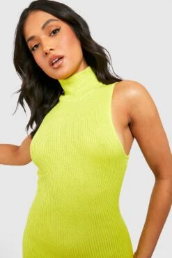 Vestito Midi A Collo Alto Petite In Maglia A Coste -Negozio al dettaglio Vestiti gzz37454 lime xl 3