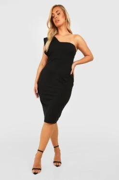 Vestito Midi Plus Size Monospalla -Negozio al dettaglio Vestiti gzz37776 black xl 2