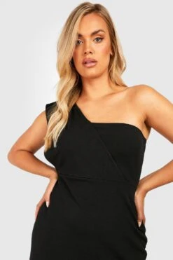 Vestito Midi Plus Size Monospalla -Negozio al dettaglio Vestiti gzz37776 black xl 3