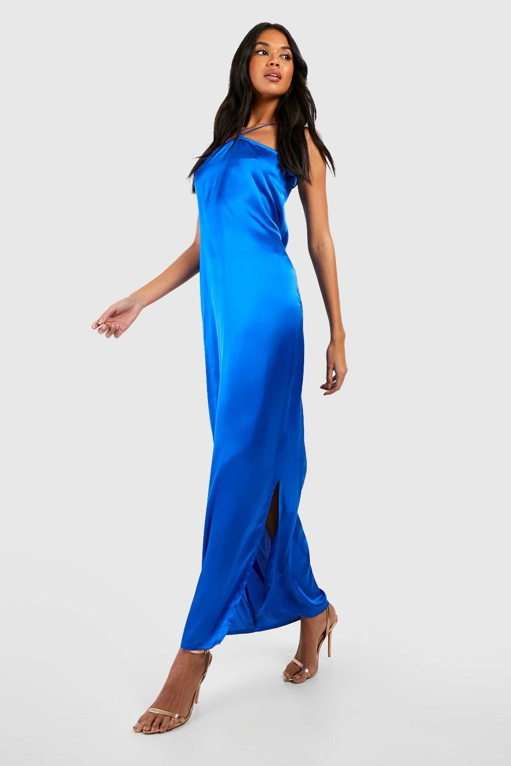 Vestito Pull-on In Raso Allacciato Al Collo 3 Vestito Pull-on In Raso Allacciato Al Collo - immagine 3