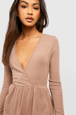 Vestito Grembiule Scaldacuore A Coste Con Fondo Sceso -Negozio al dettaglio Vestiti gzz38185 mocha xl 3