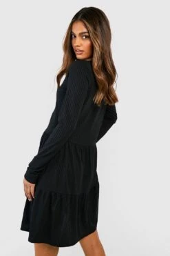 Vestito Grembiule A Coste Con Balze E Arricciature -Negozio al dettaglio Vestiti gzz38194 black xl 1