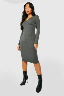 Vestito Midi Scaldacuore Petite A Coste Ampie -Negozio al dettaglio Vestiti gzz38373 khaki xl 2