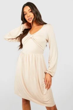 Vestito Grembiule Basic Con Dettagli Arricciati