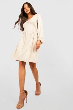 Vestito Grembiule Basic Con Dettagli Arricciati -Negozio al dettaglio Vestiti gzz38578 stone xl 2