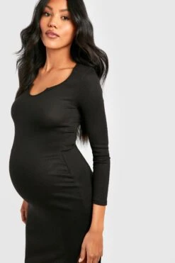 Vestito Midi Premaman Con Intaglio Sullo Scollo -Negozio al dettaglio Vestiti gzz39705 black xl 3