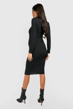 Vestito Midi Premaman A Coste A Collo Alto -Negozio al dettaglio Vestiti gzz39711 black xl 1