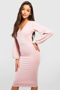 Vestito Midi Sagomato In Crêpe Con Maniche Ampie -Negozio al dettaglio Vestiti gzz39931 rose xl 2