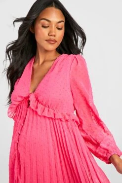 Vestito Grembiule Premaman Da Cerimonia A Pieghe -Negozio al dettaglio Vestiti gzz39969 hot20pink xl 3