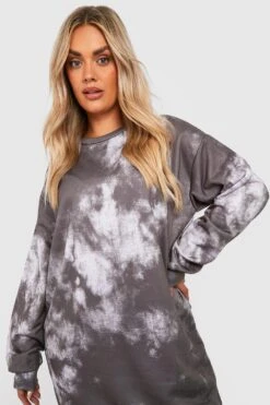 Vestito In Felpa Plus Size In Fantasia Tie Dye -Negozio al dettaglio Vestiti gzz40096 khaki xl 3