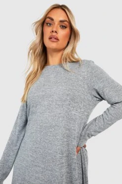 Vestito Grembiule Plus Size In Maglia In Mélange -Negozio al dettaglio Vestiti gzz40153 grey xl 3