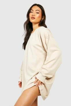 Vestito In Felpa Basic Oversize -Negozio al dettaglio Vestiti gzz40193 sand xl 2