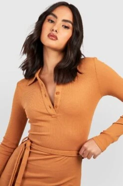 Vestito Midi Con Spacco Laterale E Cintura 7 Vestito Midi Con Spacco Laterale E Cintura -Negozio al dettaglio Vestiti gzz40194 camel xl 3