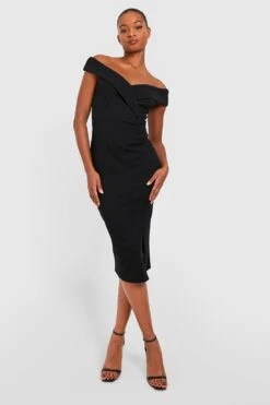 Vestito Midi Tall Con Spalle Scoperte E Spacco Laterale -Negozio al dettaglio Vestiti gzz40270 black xl 3