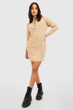 Vestito In Maglia Con Scollo E Bottoni -Negozio al dettaglio Vestiti gzz40315 mushroom xl 2