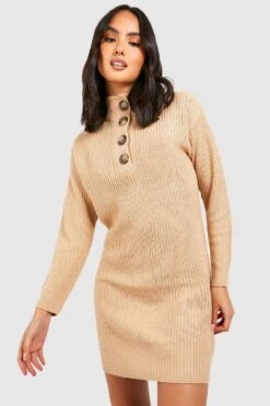 Vestito In Maglia Con Scollo E Bottoni -Negozio al dettaglio Vestiti gzz40315 mushroom xl 3