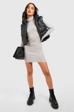 Vestito In Maglia Con Collo Dolcevita -Negozio al dettaglio Vestiti gzz40320 grey xl 2