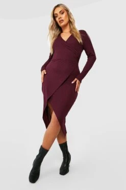 Vestito Scaldacuore Midi Plus Size A Coste