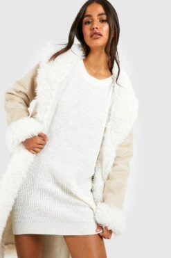 Vestito In Maglia A Girocollo -Negozio al dettaglio Vestiti gzz40963 cream xl 3