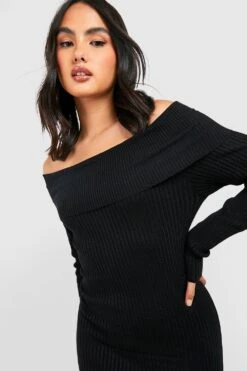 Vestito Midi Basic In Maglia A Coste -Negozio al dettaglio Vestiti gzz40974 black xl 3