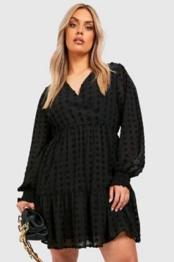Vestito Skater Plus Size In Rete Plumetis -Negozio al dettaglio Vestiti gzz41397 black xl 2