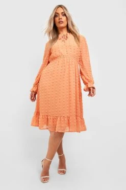 Vestito Midi Plus Size In Rete Plumetis A Trama Larga