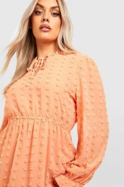 Vestito Midi Plus Size In Rete Plumetis A Trama Larga -Negozio al dettaglio Vestiti gzz41399 pale20orange xl 3