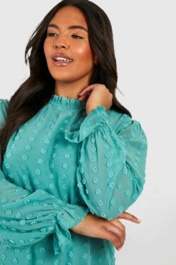 Vestito A Trapezio Plus Size In Rete Plumetis A Trama Larga -Negozio al dettaglio Vestiti gzz41405 teal xl 3