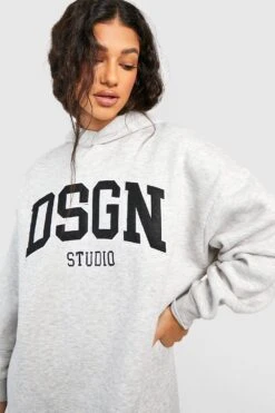 Vestito In Felpa Oversize Con Ricami, Applique E Cappuccio -Negozio al dettaglio Vestiti gzz41422 ash20grey xl 3