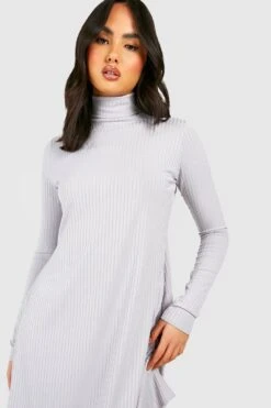 Vestito Scampanato A Coste Con Collo Alto -Negozio al dettaglio Vestiti gzz41683 grey20marl xl 2