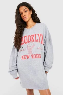Vestito In Felpa Con Stampa Brooklyn New York -Negozio al dettaglio Vestiti gzz41771 grey20marl xl 3