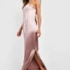 Vestito Maxi A Fascia In Raso Con Cut-out
