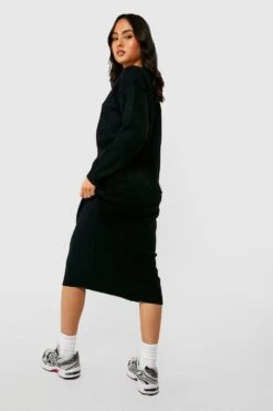 Vestito Maxi In Maglia Con Scollo A V -Negozio al dettaglio Vestiti gzz43694 black xl 1