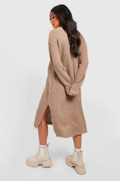 Vestito In Maglia Longuette Petite Con Scollo A V -Negozio al dettaglio Vestiti gzz44055 mushroom xl 1