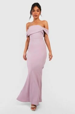 Vestito Maxi Da Cerimonia Petite Con Spalle Scoperte -Negozio al dettaglio Vestiti gzz44214 mauve xl 2