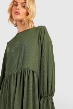 Vestito Grembiule A Coste Con Maniche Lunghe -Negozio al dettaglio Vestiti gzz45063 khaki xl 3