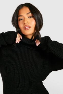 Vestito In Maglia Petite A Collo Alto Con Trama A Nido D’ape -Negozio al dettaglio Vestiti gzz45565 black xl 3